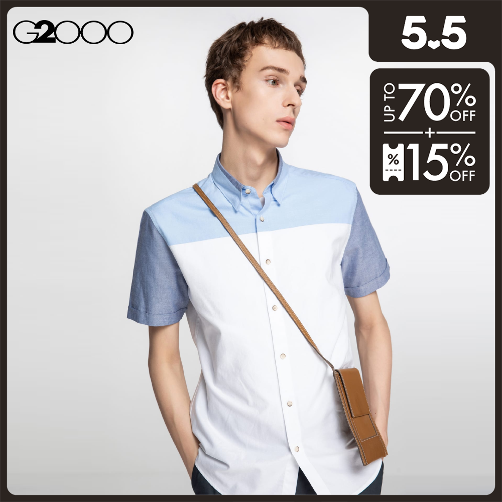 G2000 Men Colour Blocking Oxford Shirt