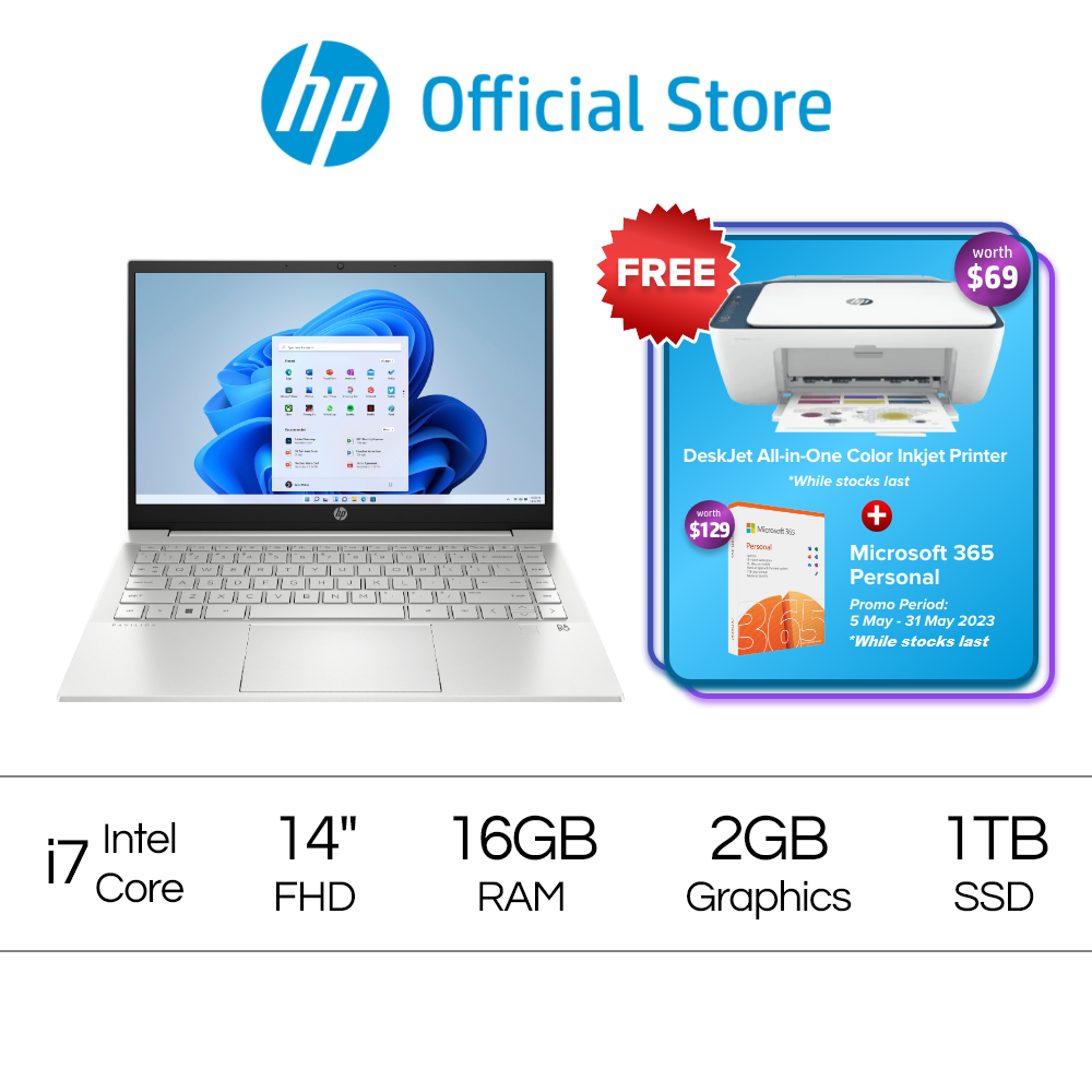 Pavilion Laptop 14-dv2032TX - 12th Gen Intel Core i7 - 16 GB RAM - 1TB SSD - 14 - FHD - Windows 11 - Intel® UHD Graphics - McAfee LiveSafe - 1 Year Onsite Limited Warranty